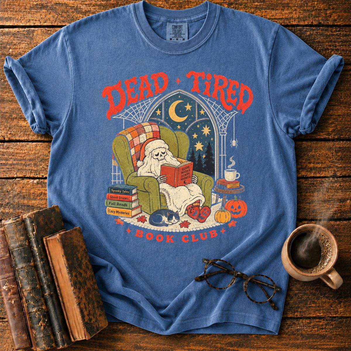 Dead Tired Book Club Skeleton T-Shirt