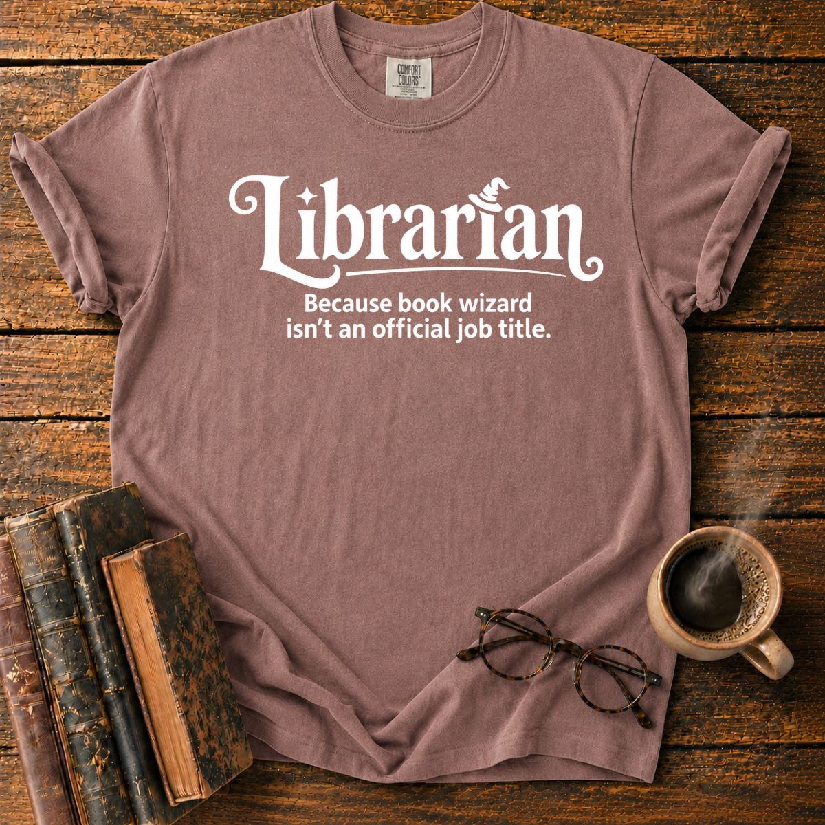Librarian Book Wizard Funny T-Shirt