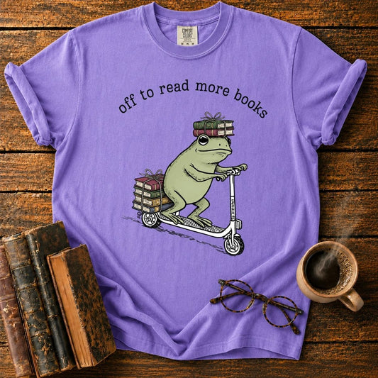 Frog’s Bookish Scooter Adventure T-Shirt