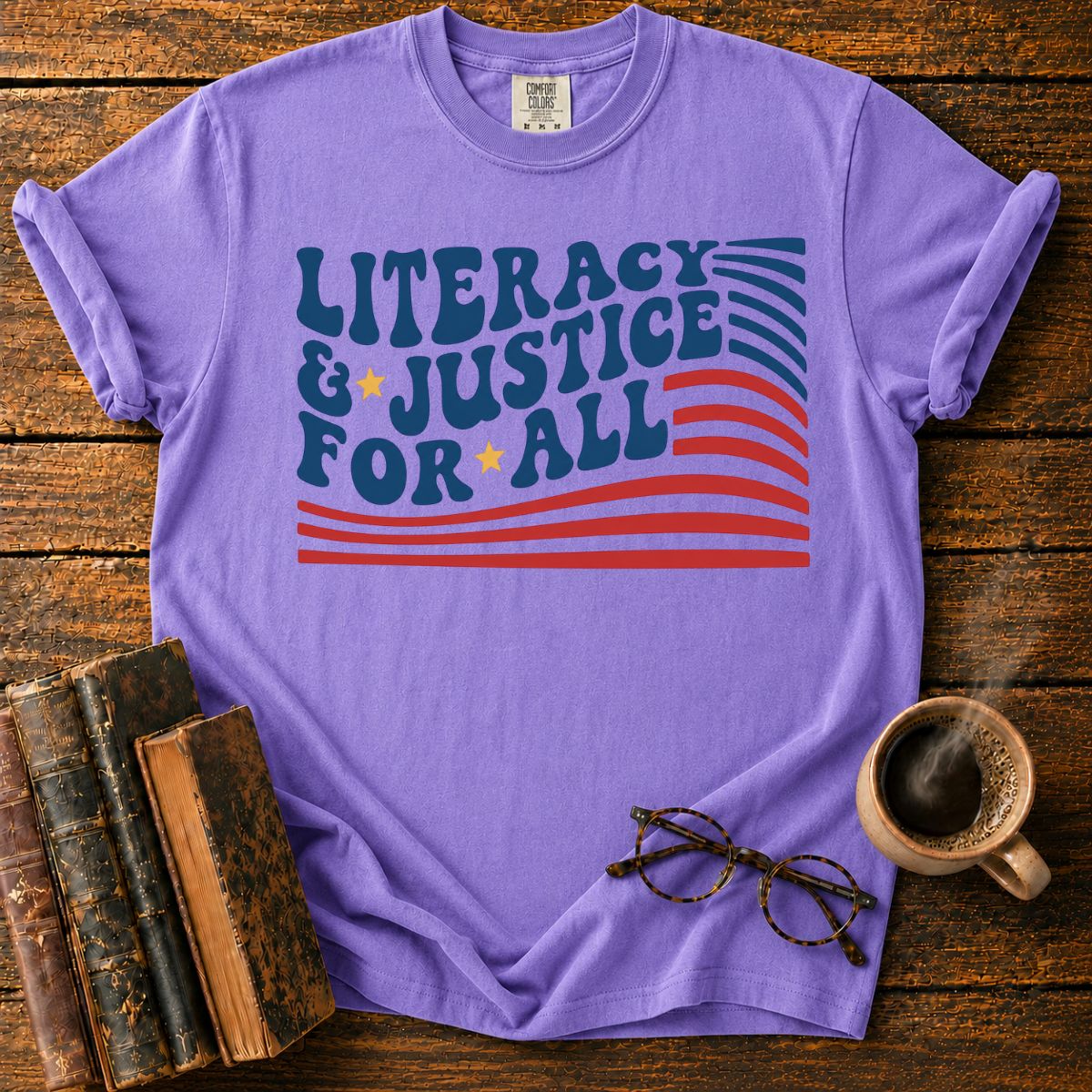 Literacy and Justice Retro T-Shirt