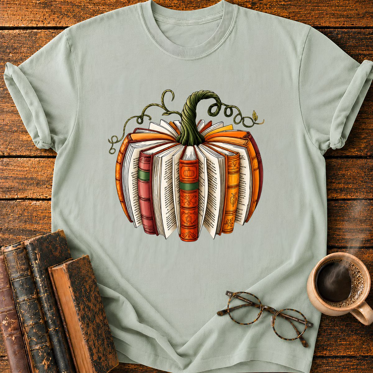 Vintage Pumpkin Book T-Shirt
