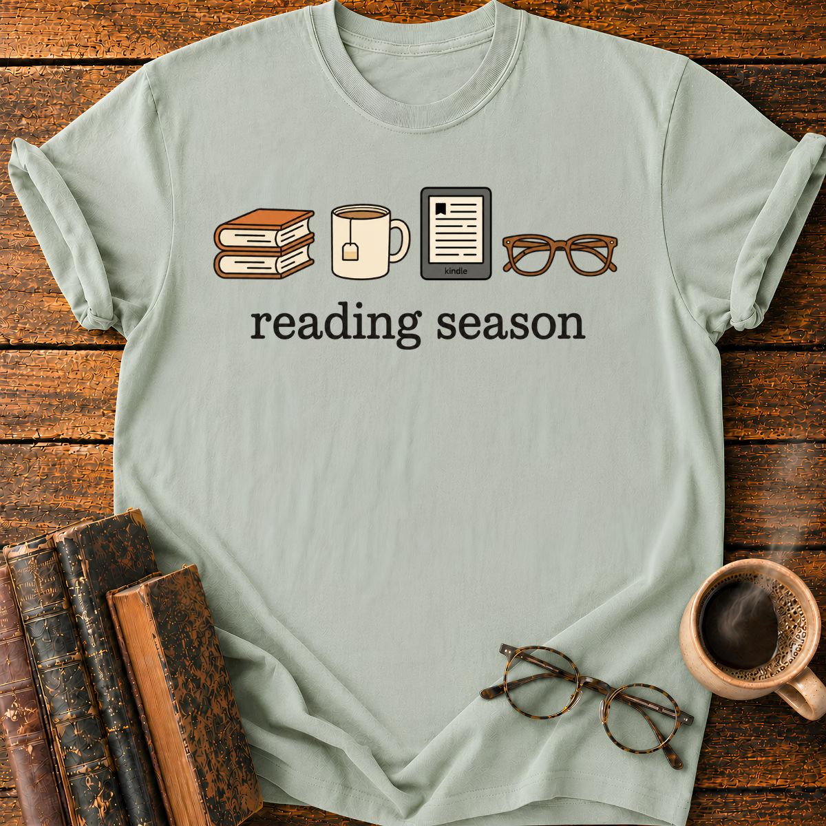 Cozy Reading Season Icons T-Shirt