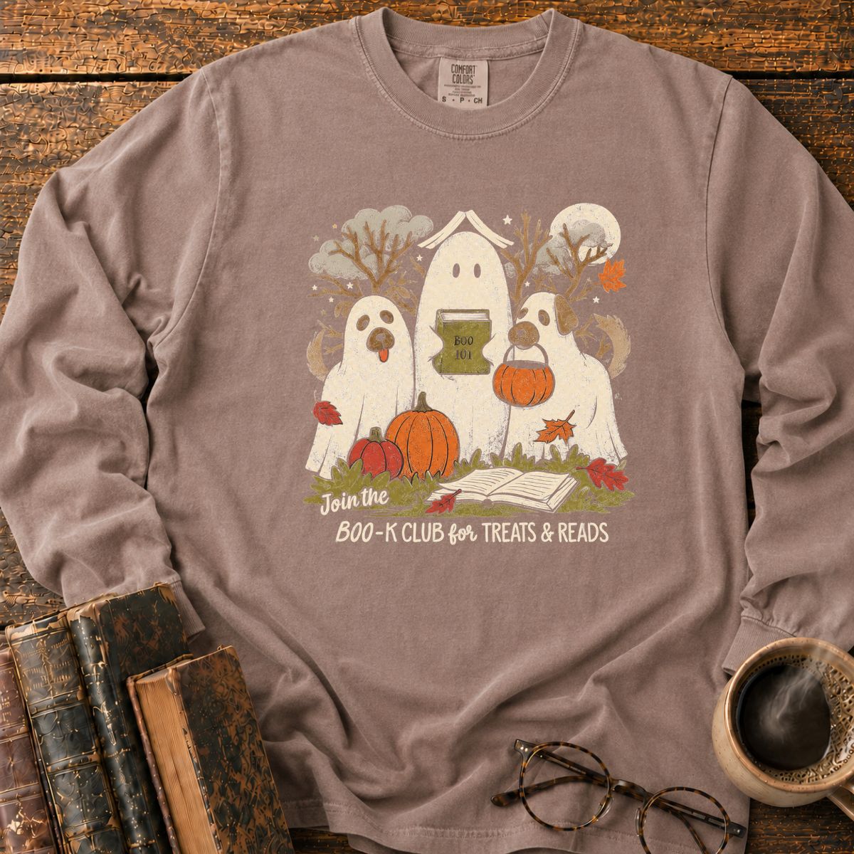 Boo-k Club Halloween LS T-Shirt