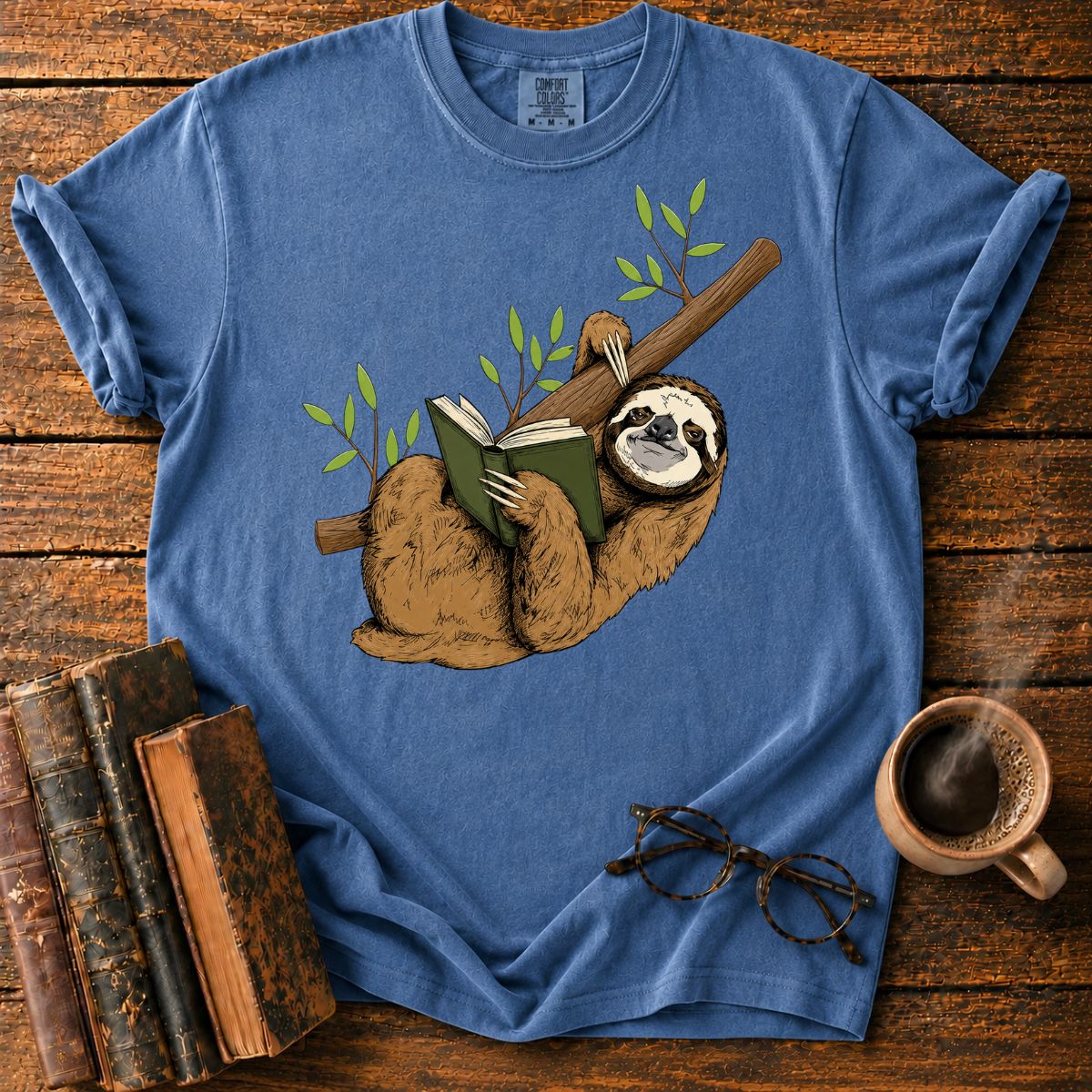 Sloth Reading on a Branch T-Shirt