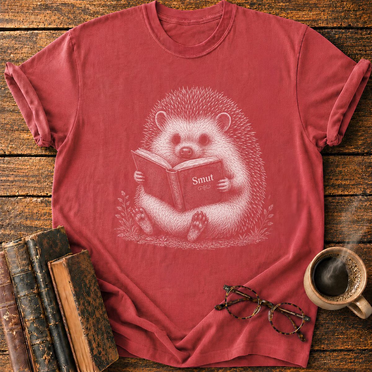 Hedgehog Reading A Book T-Shirt