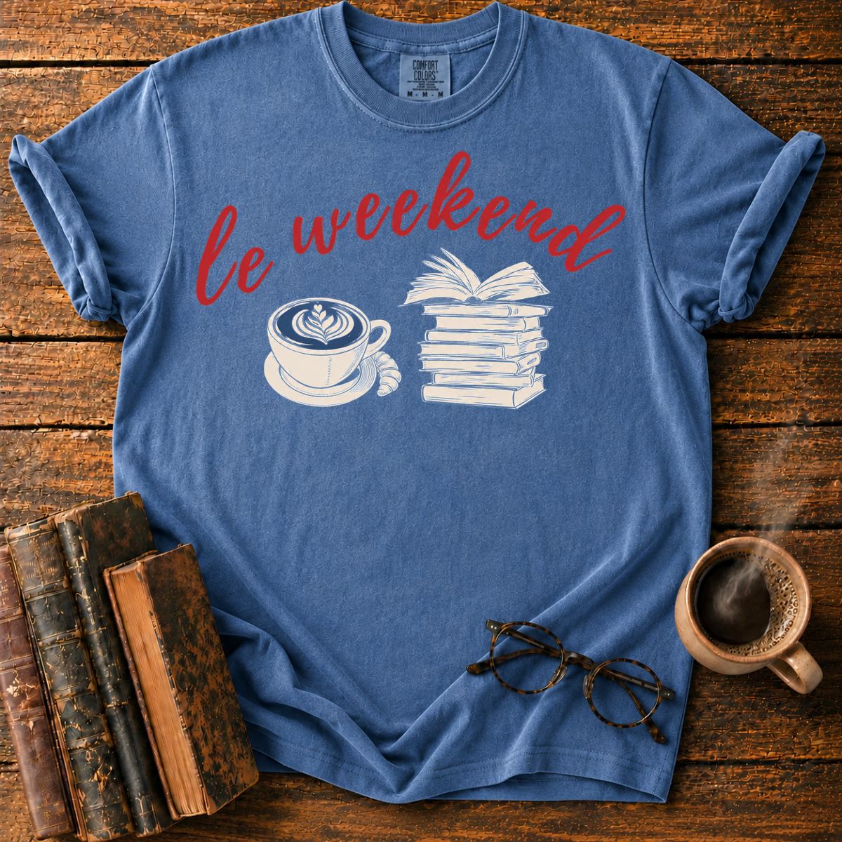 Le Weekend Coffee and Books T-Shirt