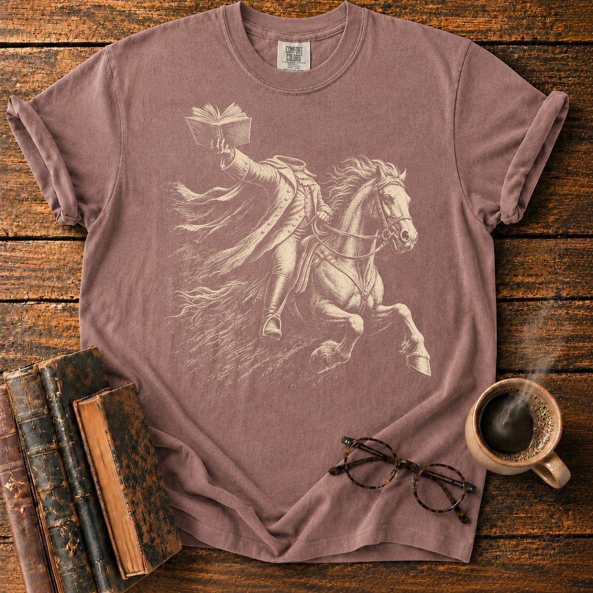 Headless Horseman Holding Book T-Shirt