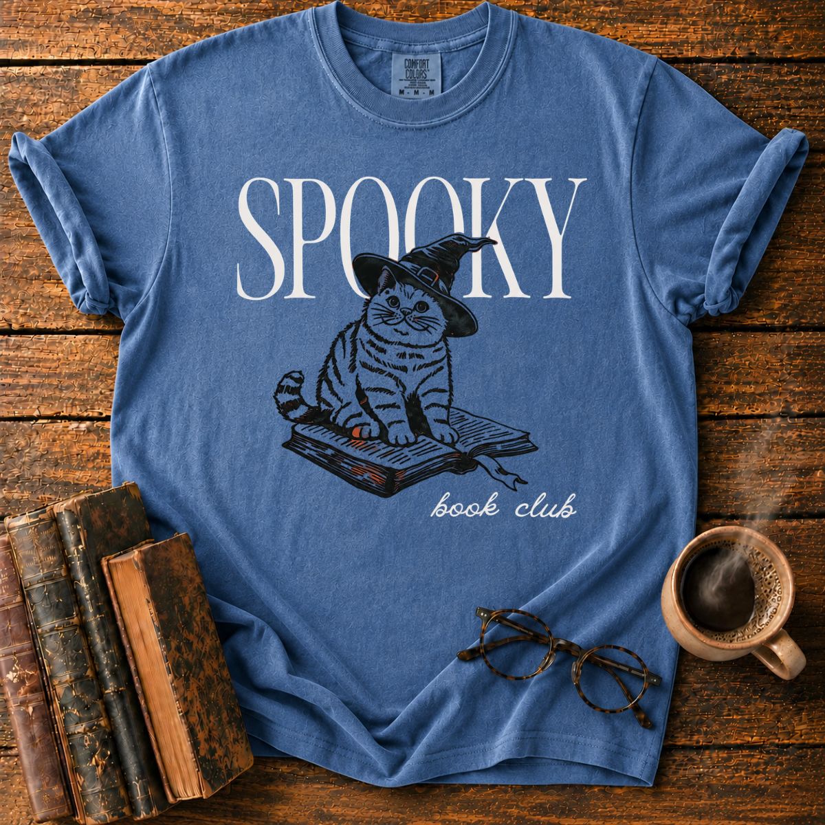 Spooky Cat Book Club T-Shirt