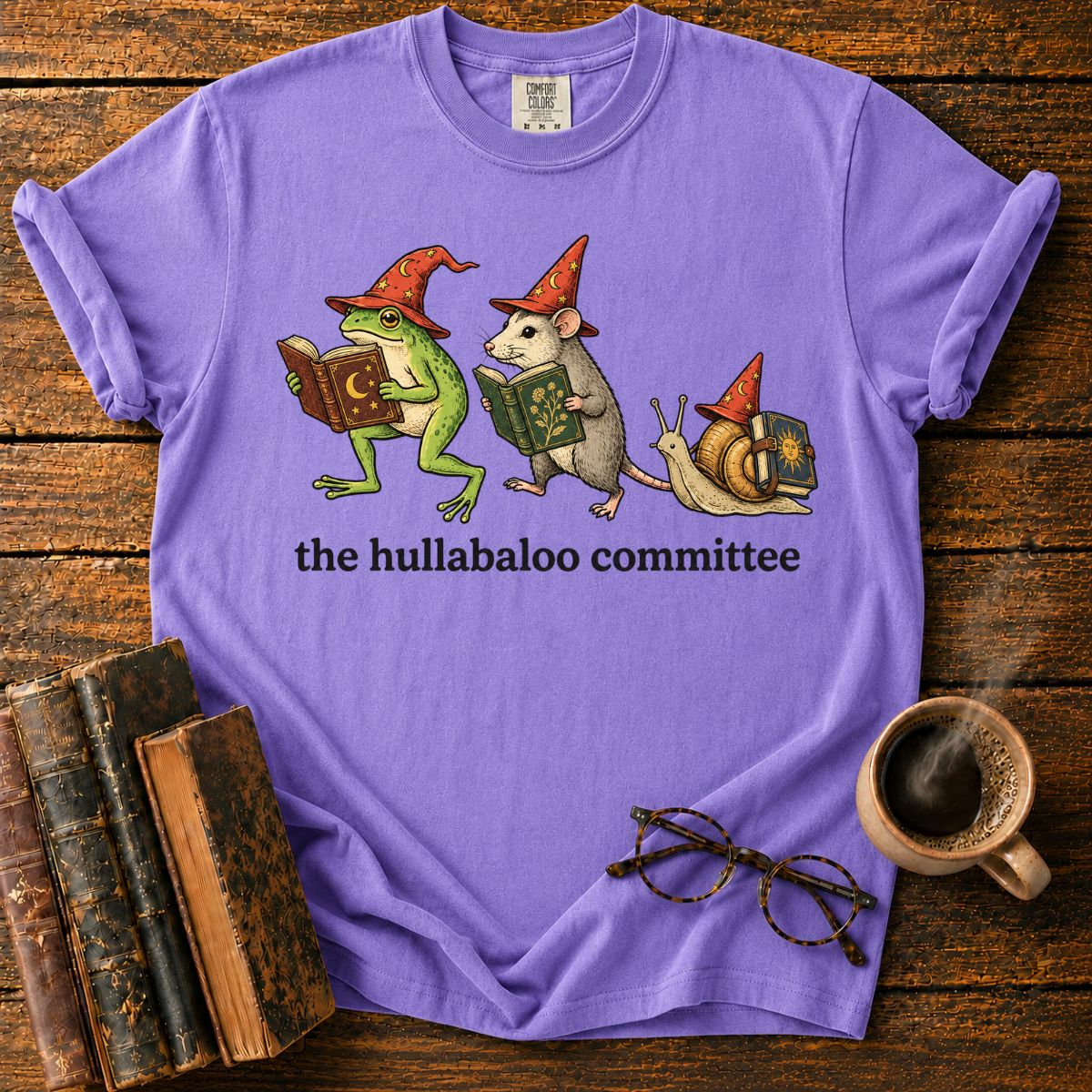 Wizard Animals and Magical Books T-Shirt