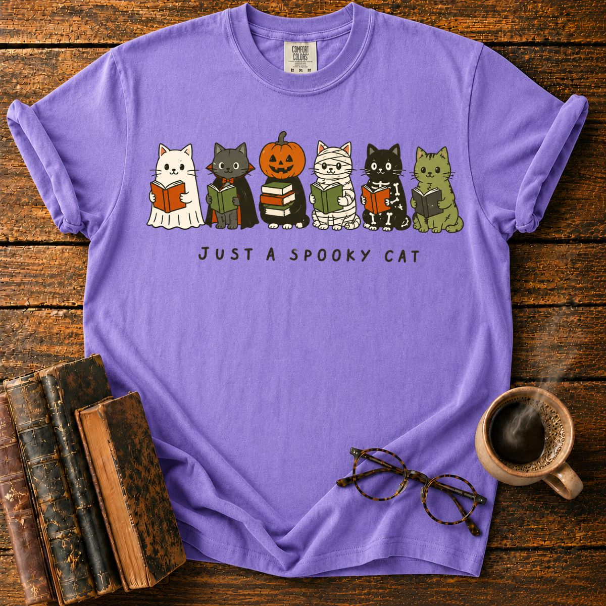 Just a Spooky Cat Book Club T-Shirt