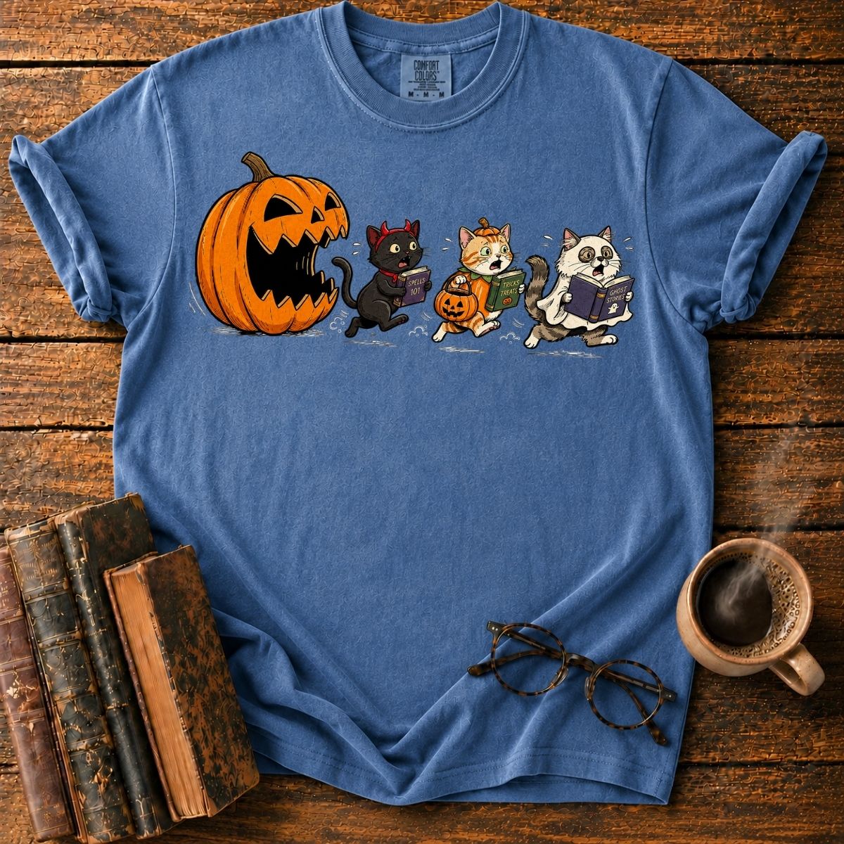 Pumpkin Chase_ Halloween Cat Chaos T-Shirt