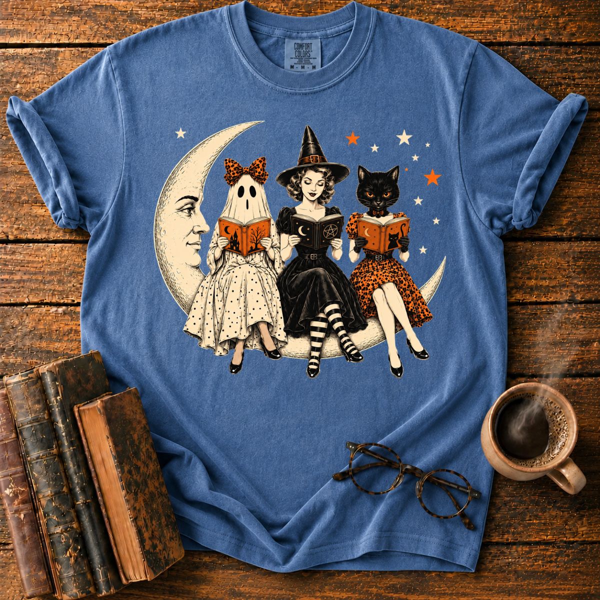 Vintage Halloween Moonlit Readers T-Shirt