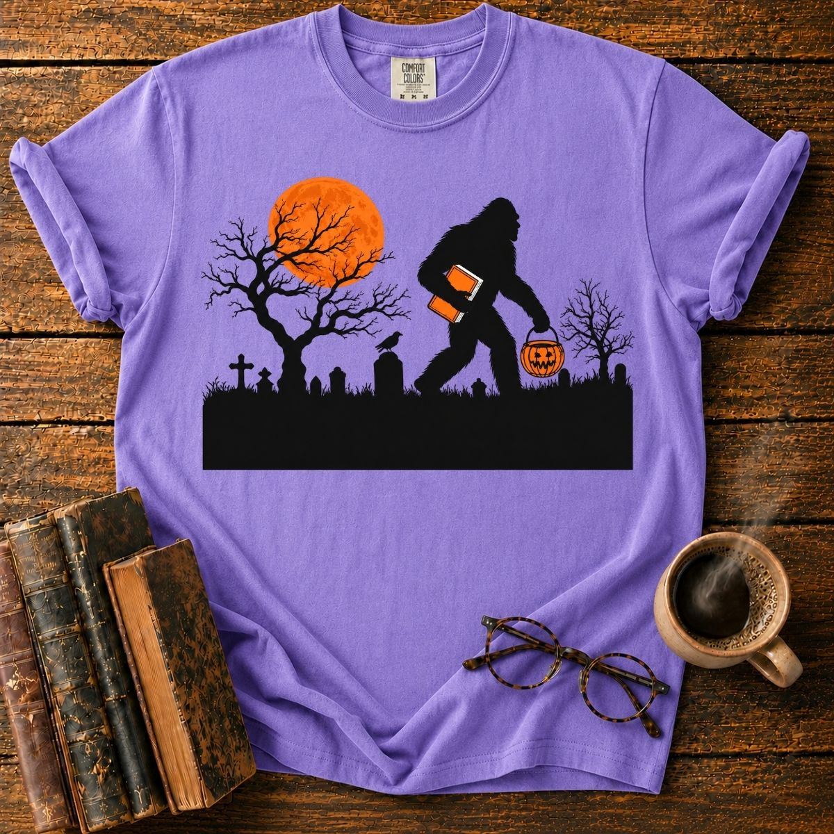 Sasquatch Halloween Graveyard T-Shirt
