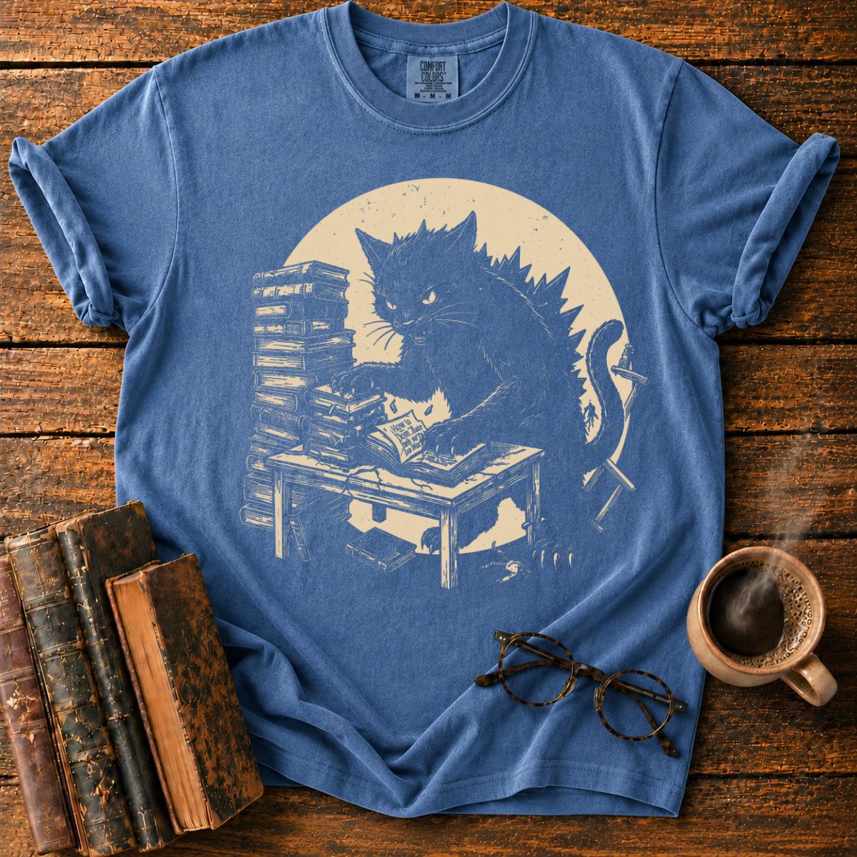 Kaiju Cat’s Evil Reading Room T-Shirt
