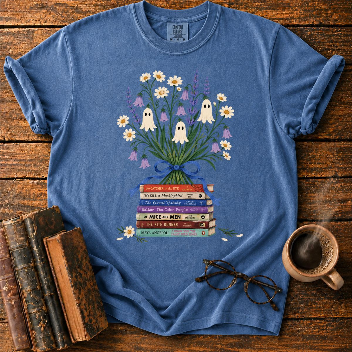 Ghost Flower Book Bouquet T-Shirt