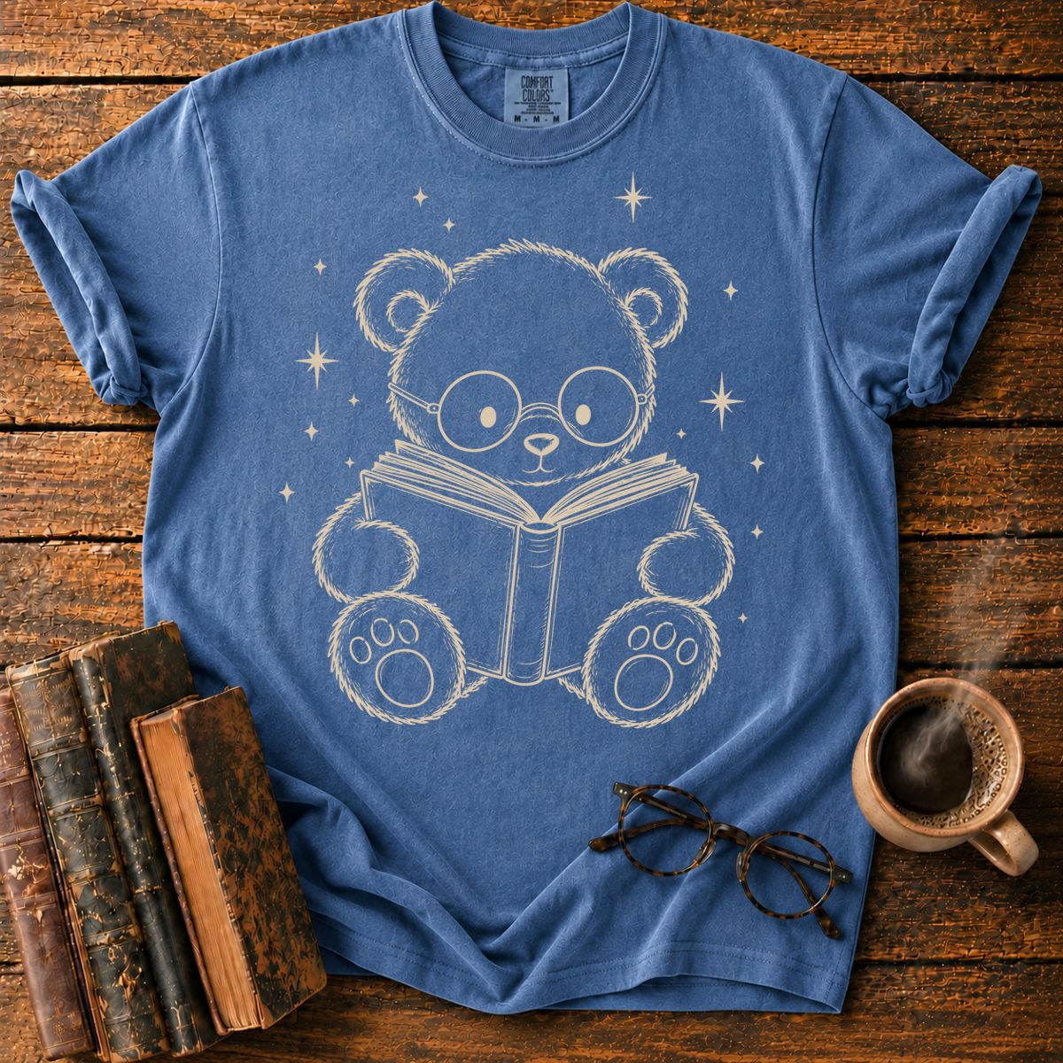 Teddy Bear Reading Under Stars T-Shirt