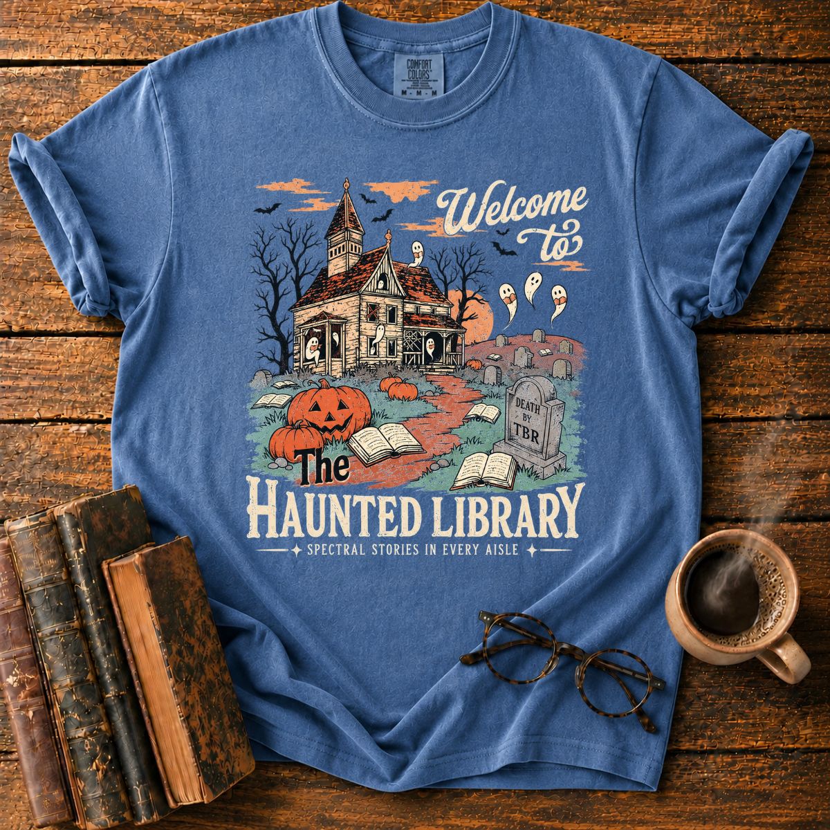Haunted Library Hallowee T-Shirt