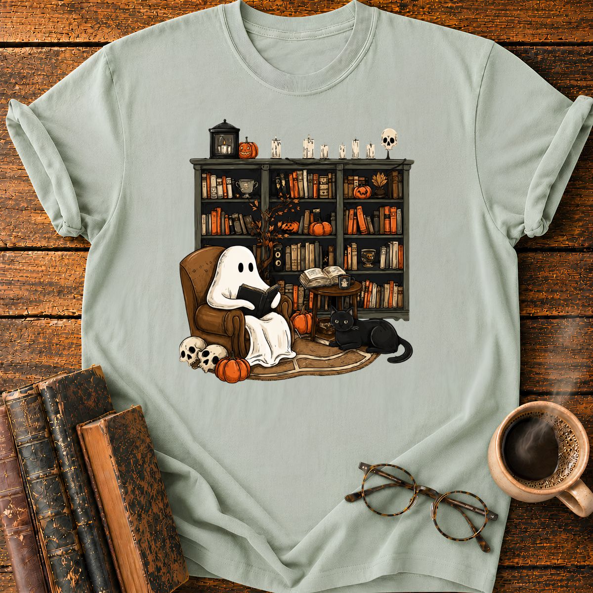 Ghost Reading A Book T-Shirt