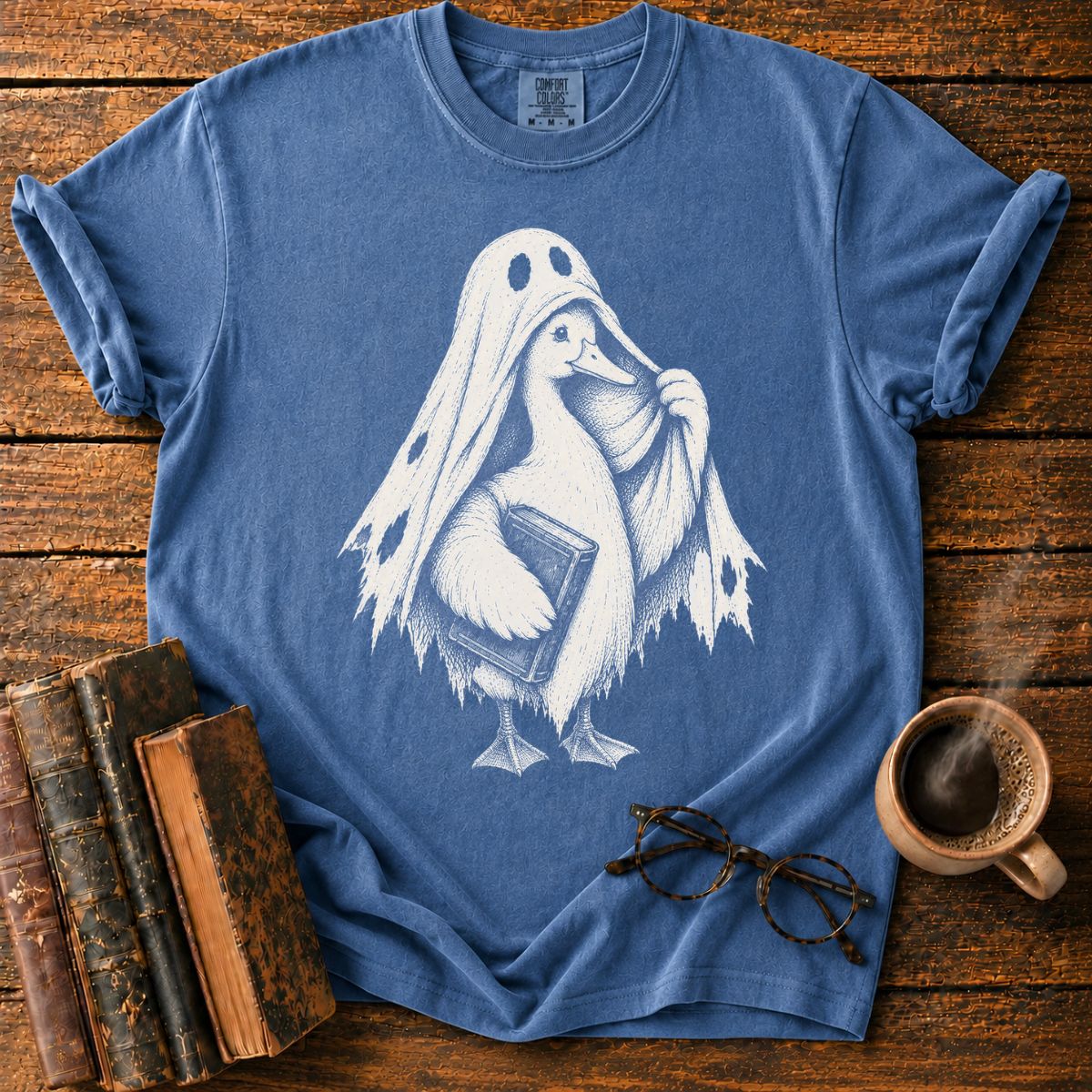 Ghostly Goose with a Book T-Shirt