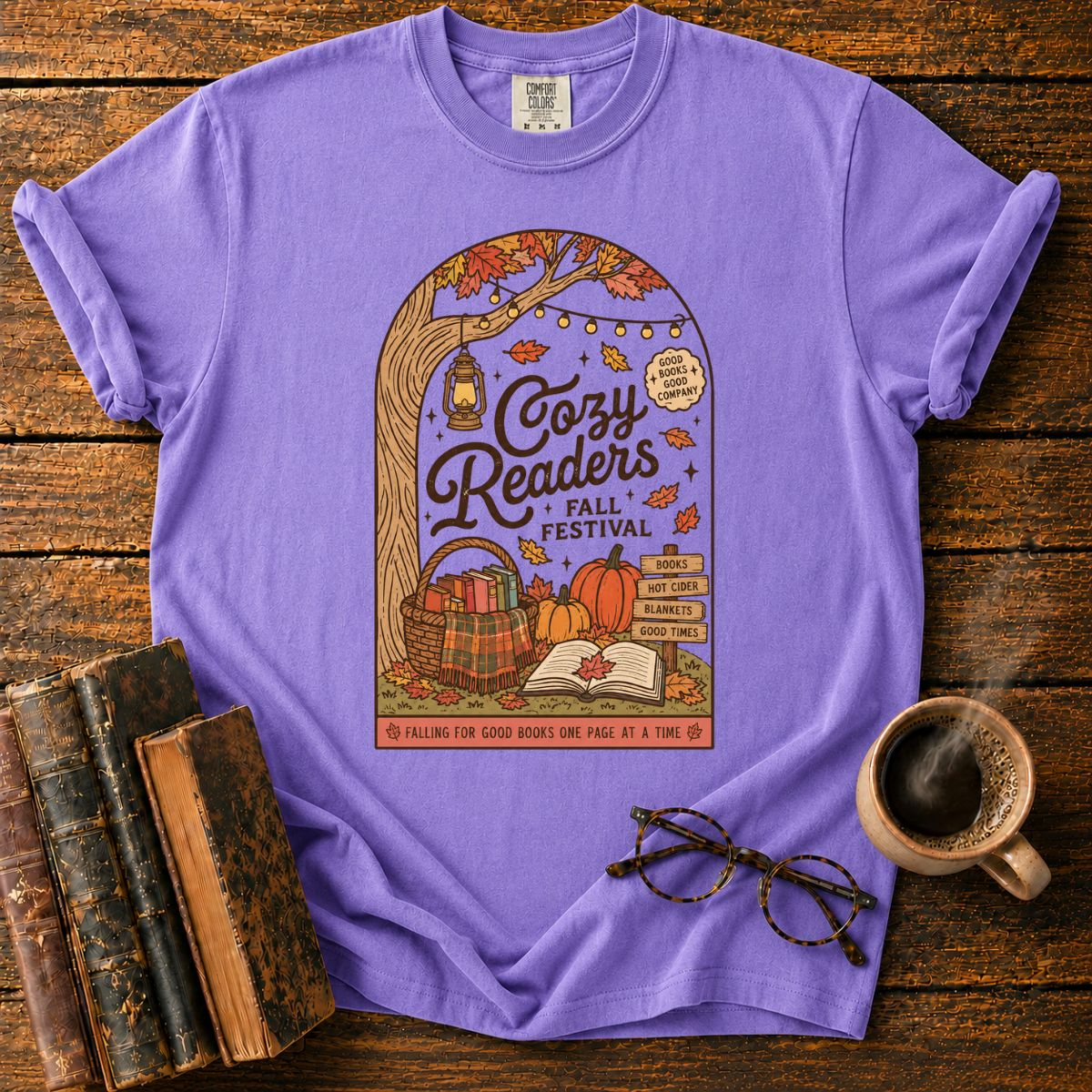 Cozy Readers Fall Festival T-Shirt