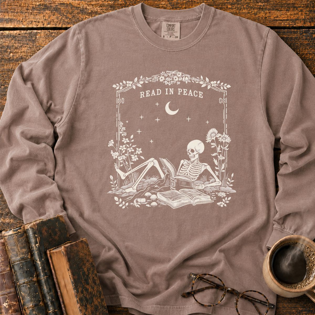 Read In Peace Skeleton LS T-Shirt