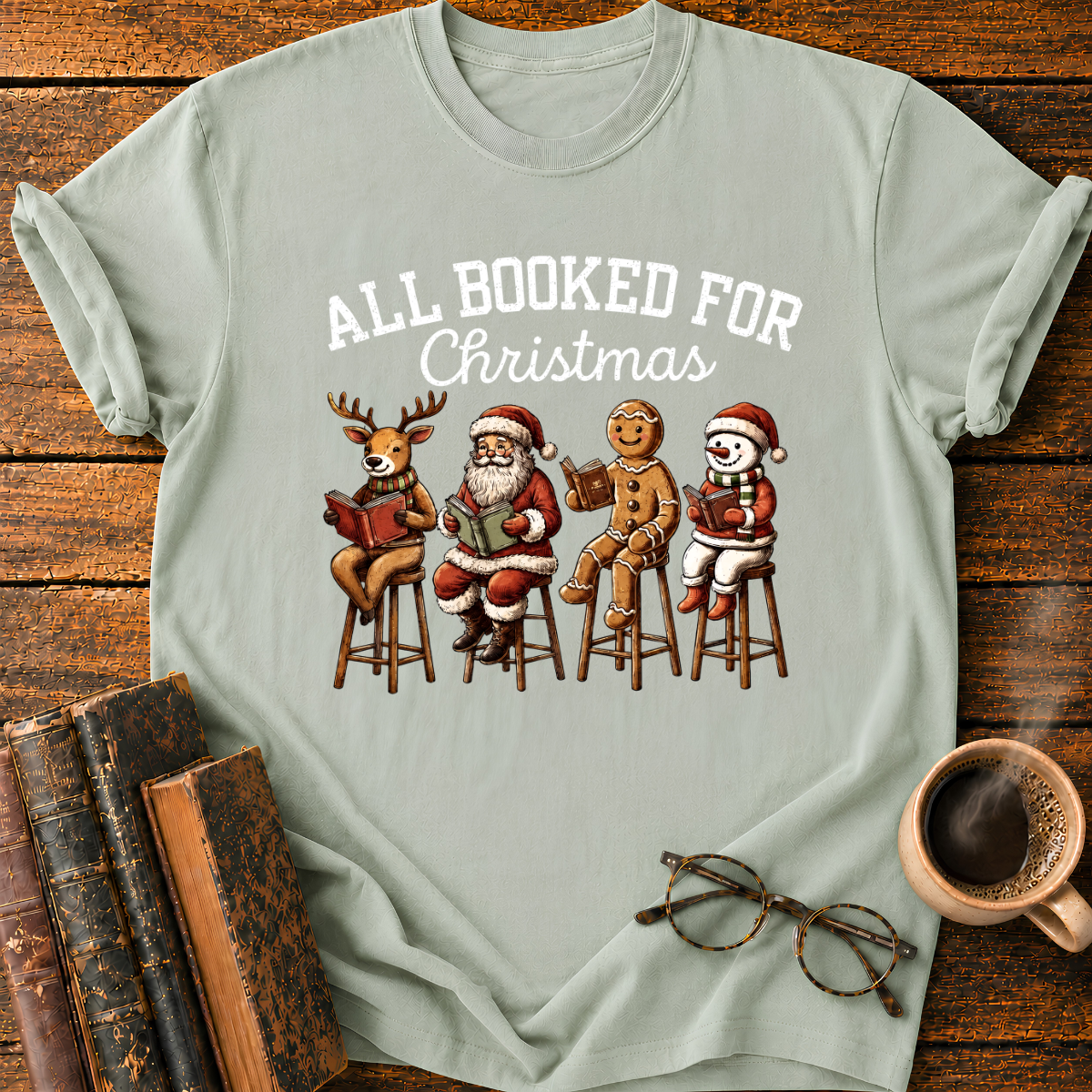All Booked For Christmas T-Shirt