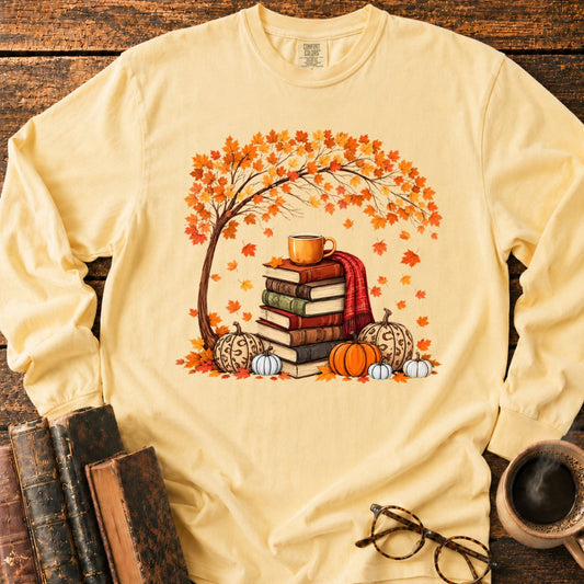 Autumn Book Stack LS T-Shirt
