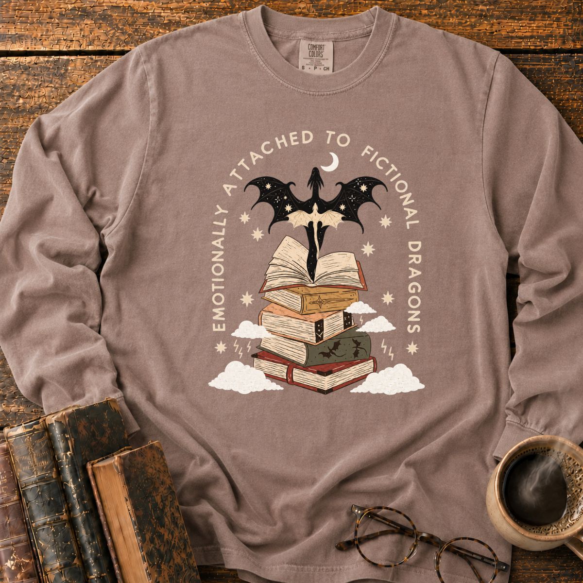 Fictional Dragons Bookish LS T-Shirt