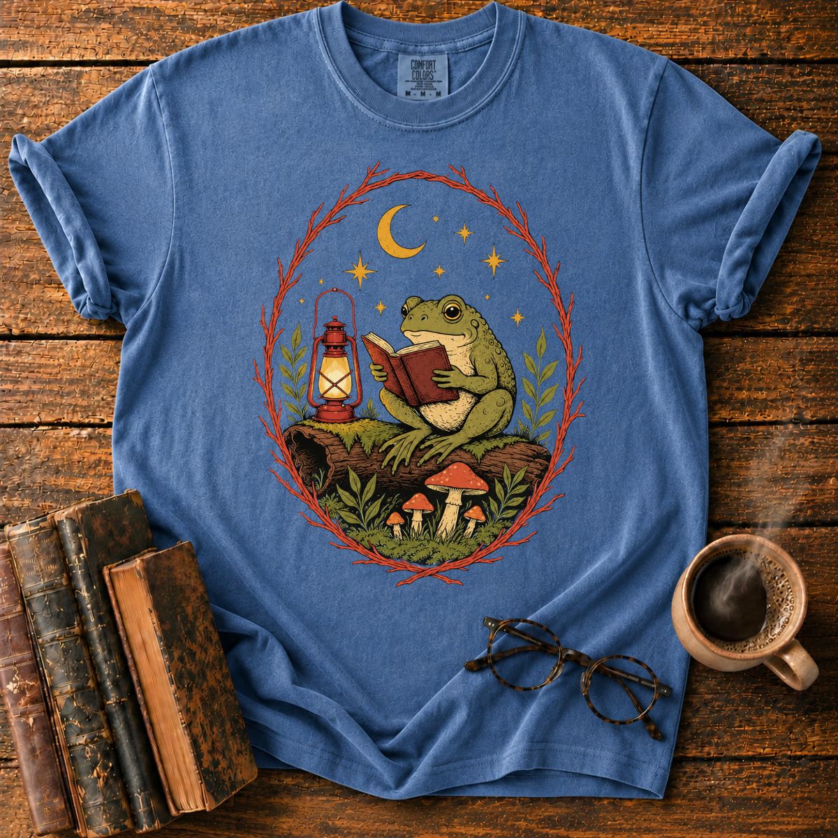 Frog’s Moonlit Reading Nook T-Shirt