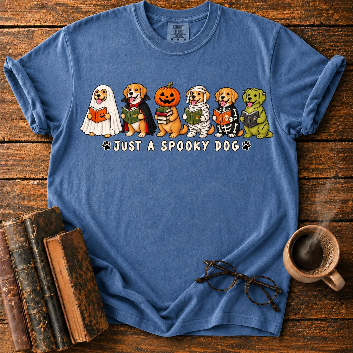 Spooky Bookish Dogs Halloween T-Shirt