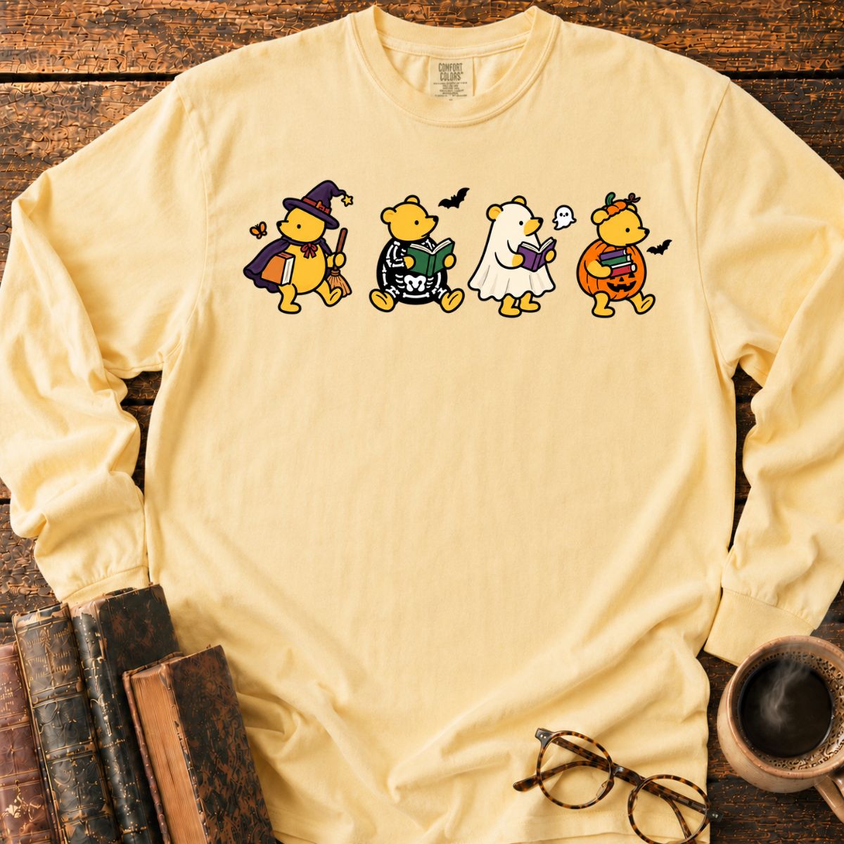 Halloween Bears Reading LS T-Shirt