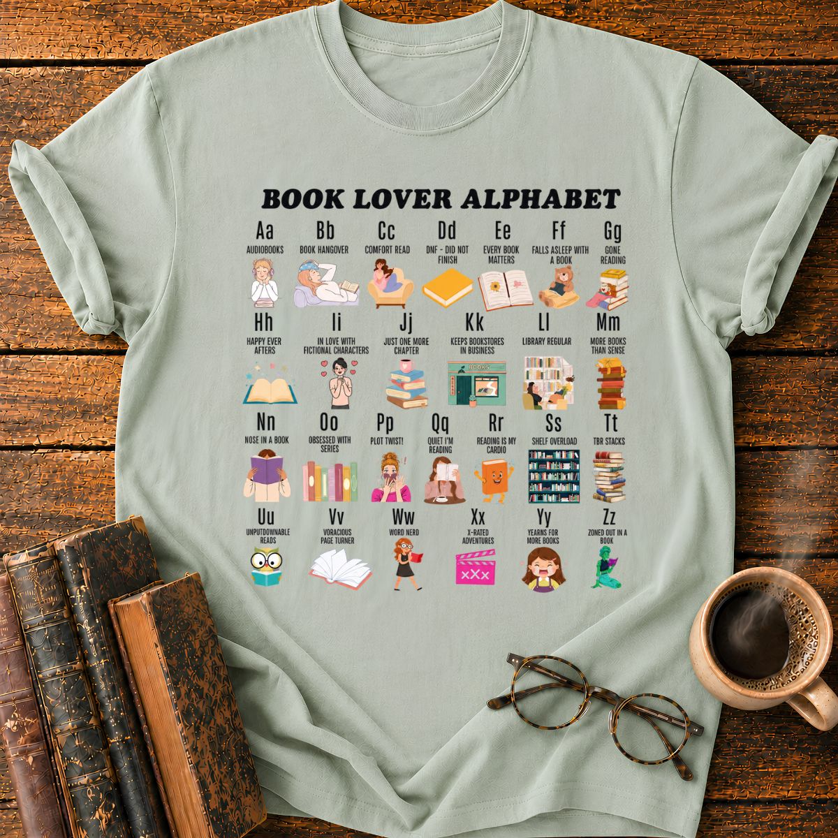 Book Lover Alphabet T-Shirt