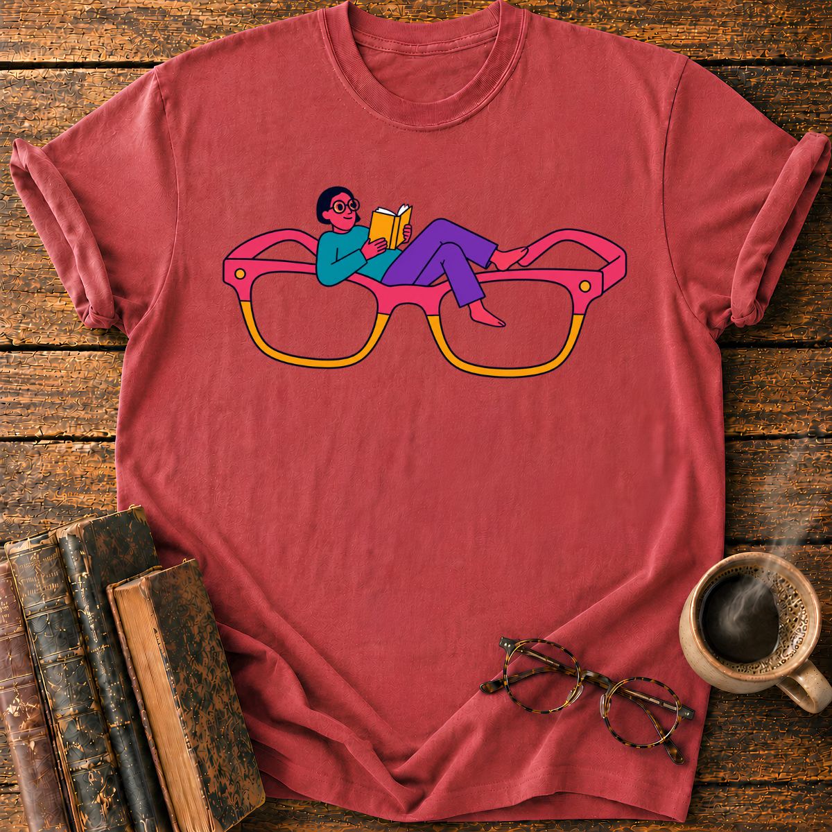 Reader on Oversized Glasses T-Shirt