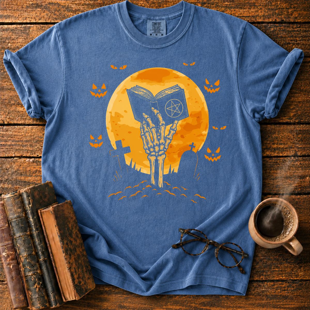 Skeletal Hand Beneath the Haunted Moon T-Shirt