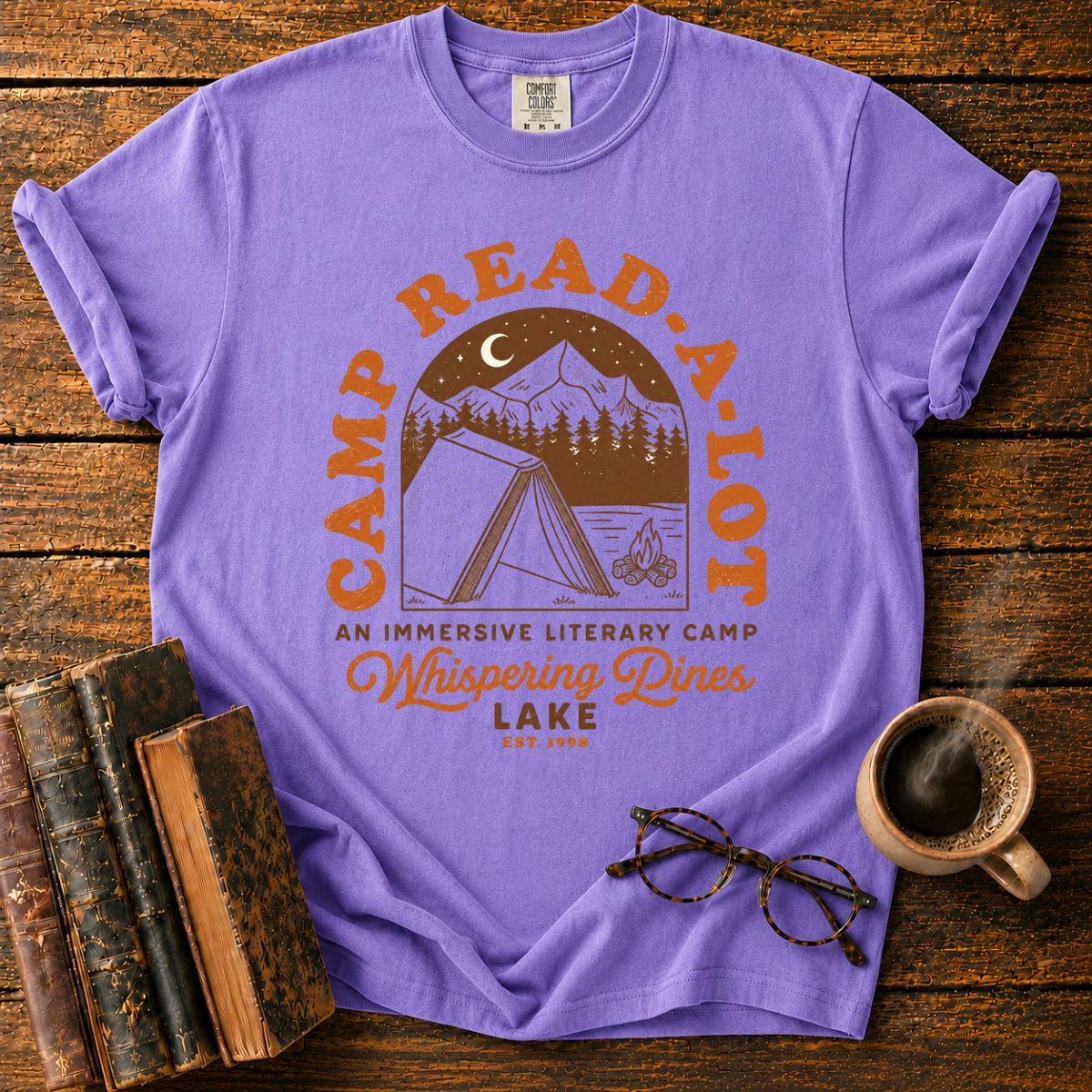 Camp Read-A-Lot Bookish Camping T-Shirt