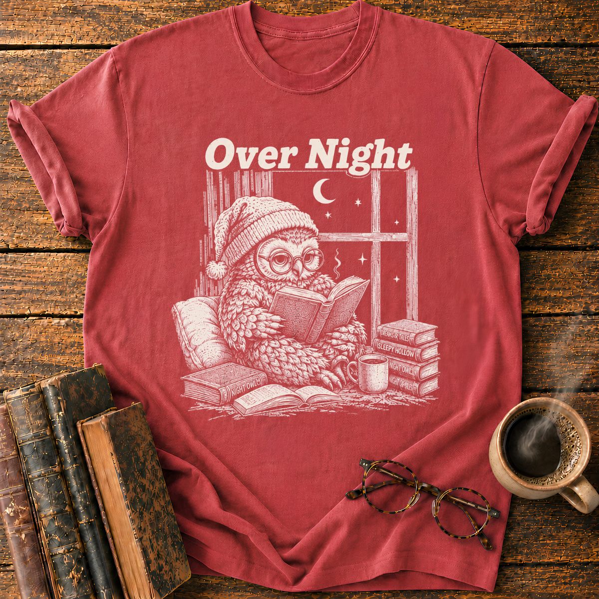Cozy Night Owl Reading A Book T-Shirt