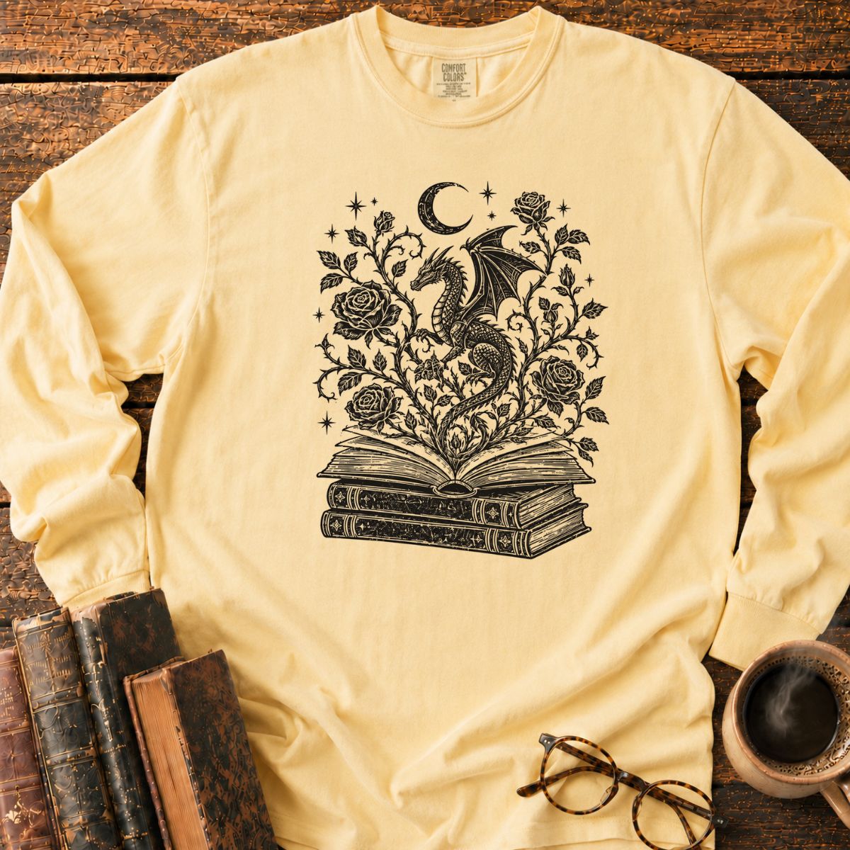 Dragon Rose Book LS T-Shirt