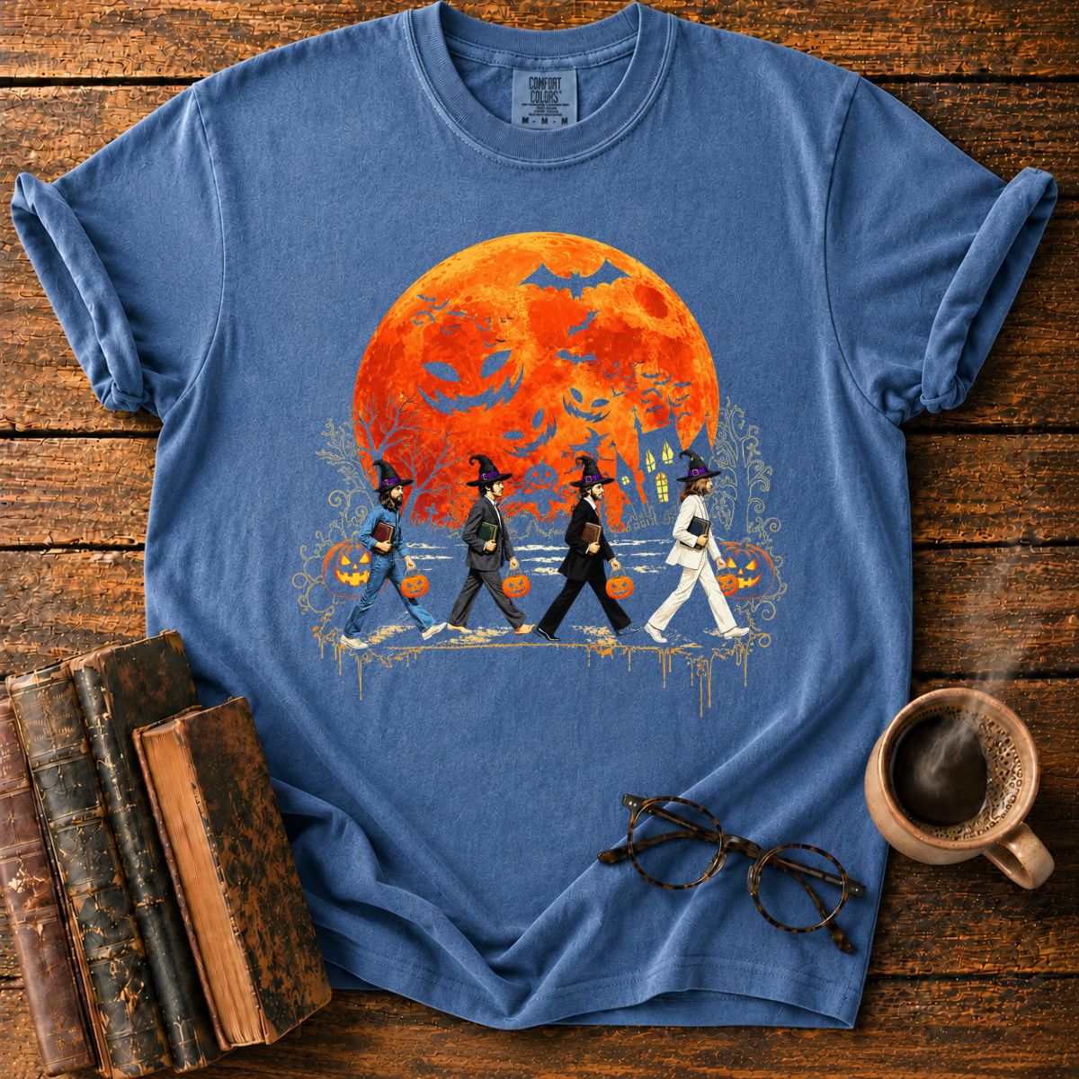 Four Witch-Hatted Walkers with Books T-Shirt