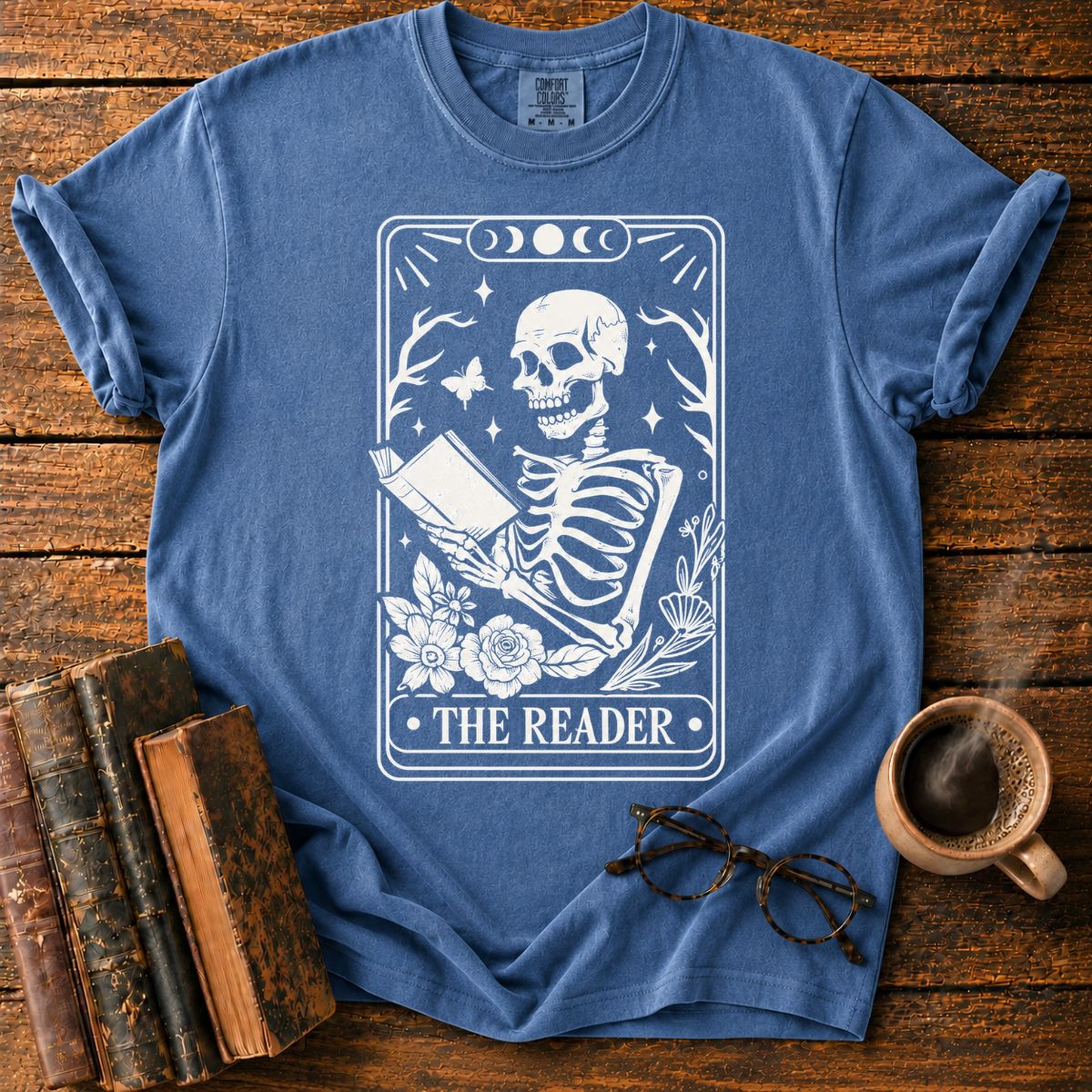 The Reader Tarot Skeleton T-Shirt