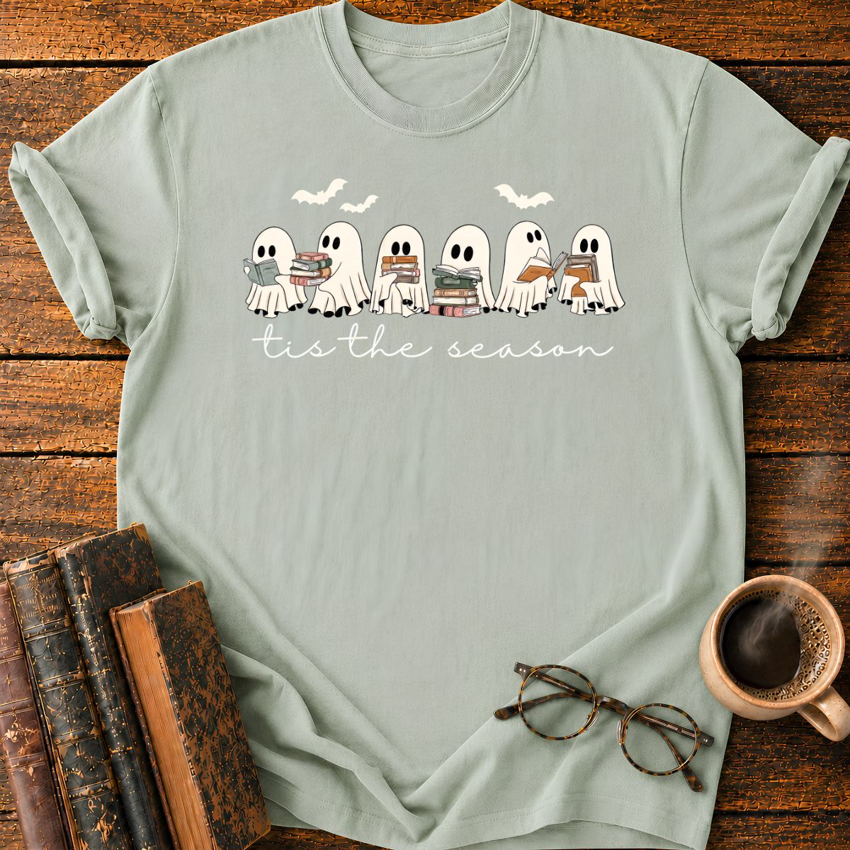 Ghosts Reading in Halloween T-Shirt