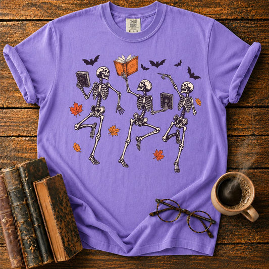 Dancing Skeletons with Haunted Books T-Shirt
