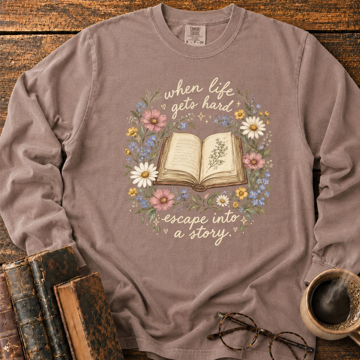 Escape Into a Story LS T-Shirt