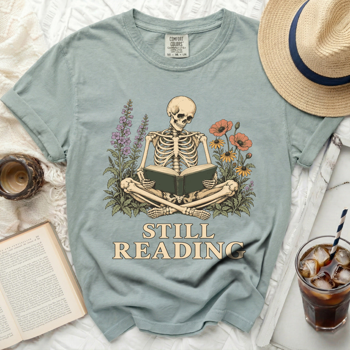 Still Reading Skeleton Tee