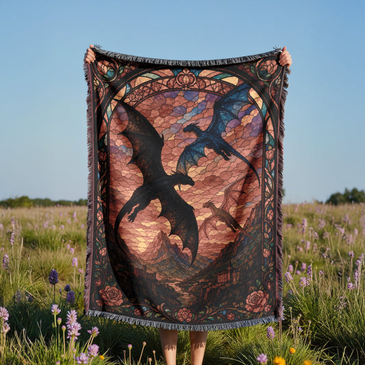 Dragon Flight Woven Throw Blanket
