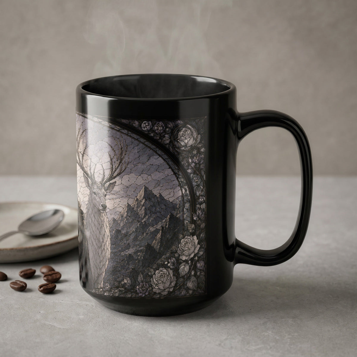 Assassin & Stag Stained Glass Mug