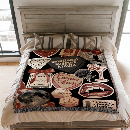 Bookish Woven Throw Blanket