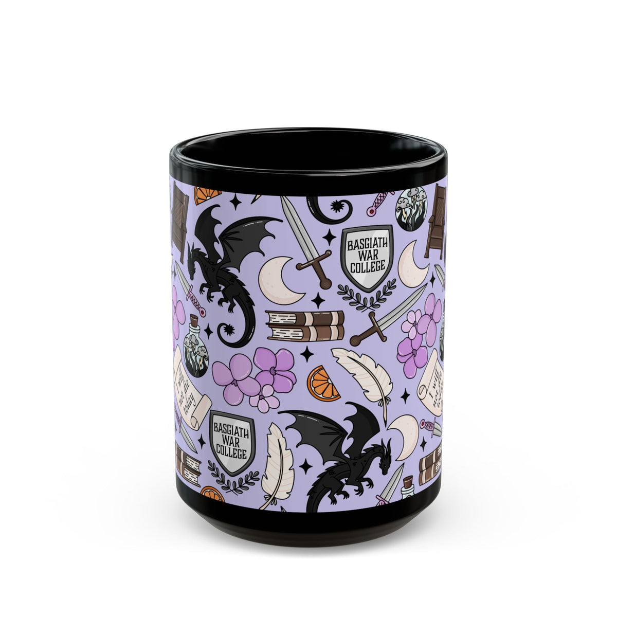 Black Fourth Wing Fantasy Mug