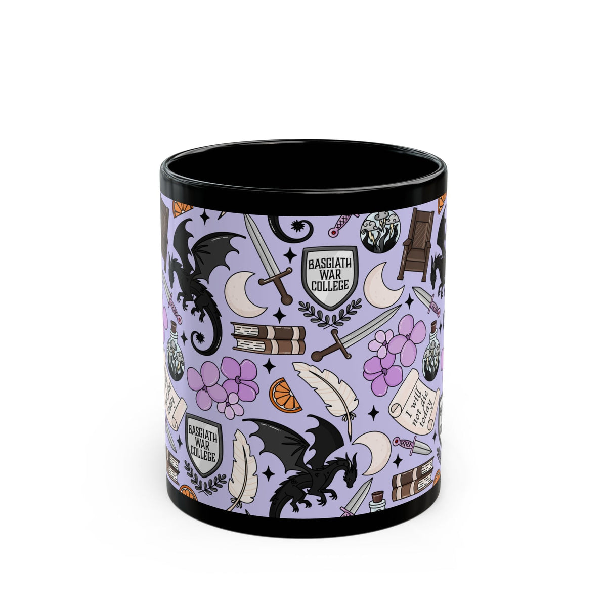 Black Fourth Wing Fantasy Mug
