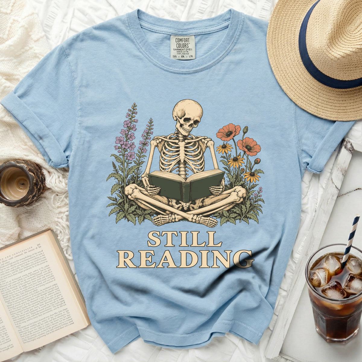 Still Reading Skeleton Tee