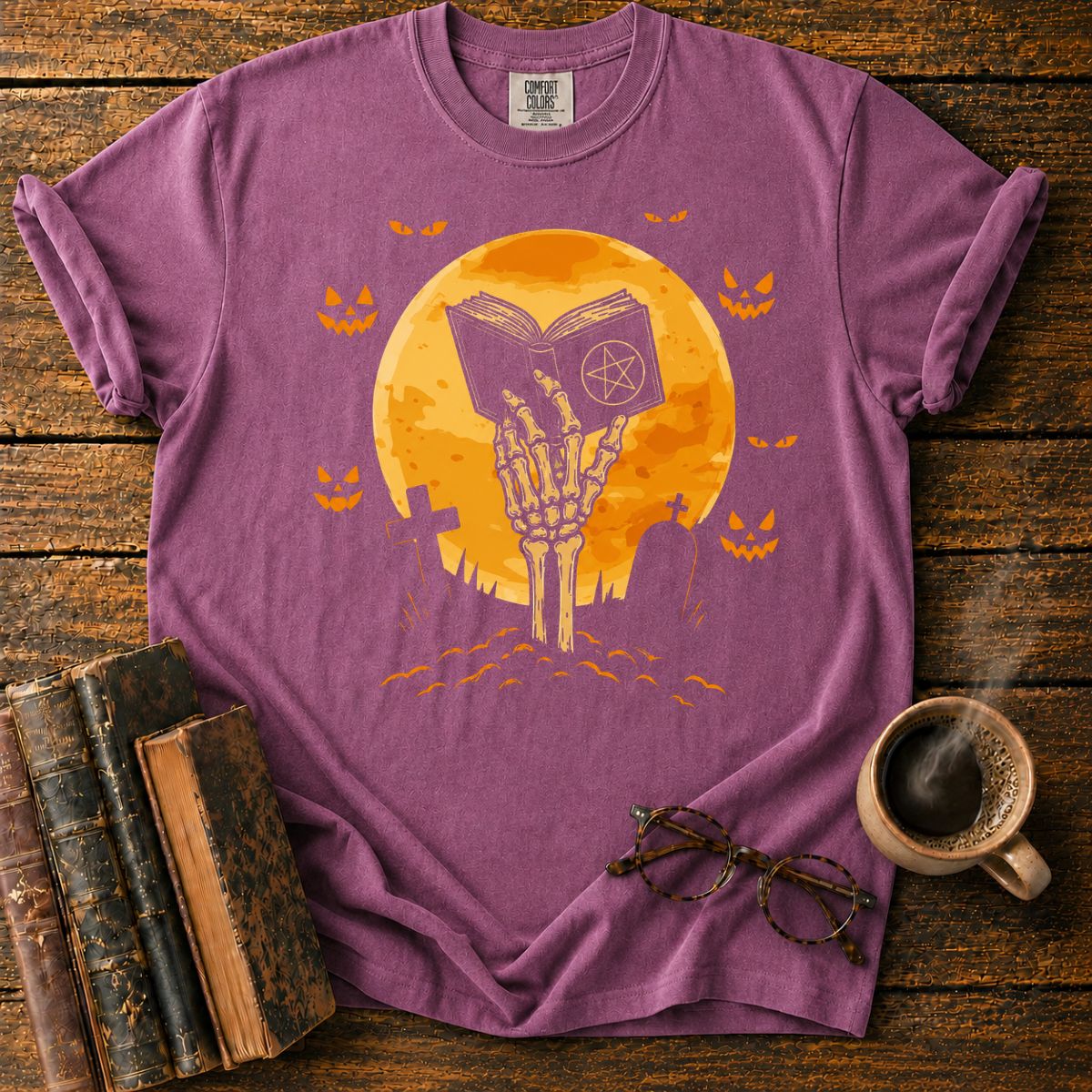 Skeletal Hand Beneath the Haunted Moon T-Shirt